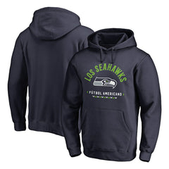 Seattle Seahawks Futbol Americano Pullover Hoodie - College Navy - NFL