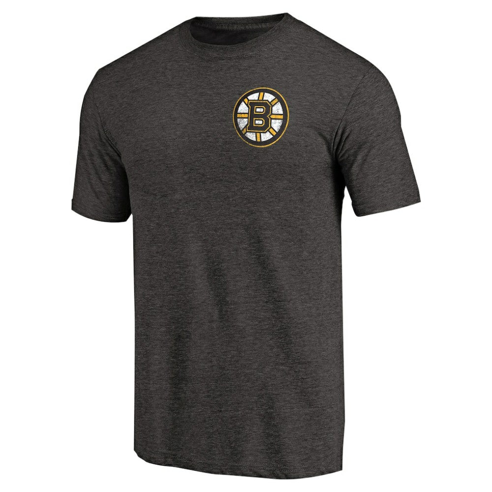 Boston Bruins Primary Logo Left Chest Distressed Tri-Blend T-Shirt - Black | NHL discount