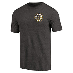 Boston Bruins Primary Logo Left Chest Distressed Tri-Blend T-Shirt - Black | NHL discount