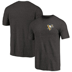 Pittsburgh Penguins Primary Logo Left Chest Distressed Tri-Blend T-Shirt - Black | NHL online