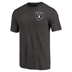 Las Vegas Raiders Primary Logo Left Chest Distressed Tri-Blend T-Shirt - Heathered Black - NFL