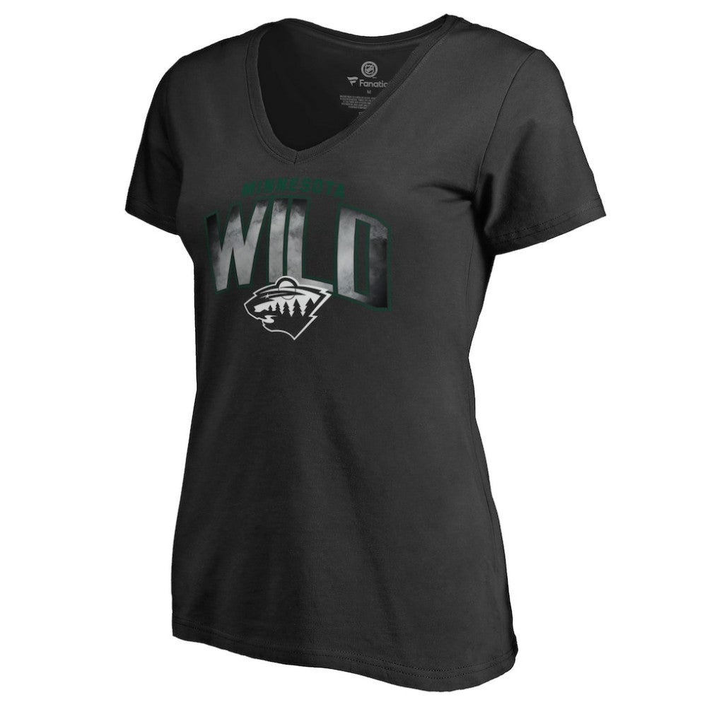 Minnesota Wild Women's Arch Smoke V-Neck T-Shirt - Black | NHL discount
