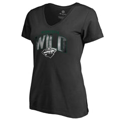 Minnesota Wild Women's Arch Smoke V-Neck T-Shirt - Black | NHL discount