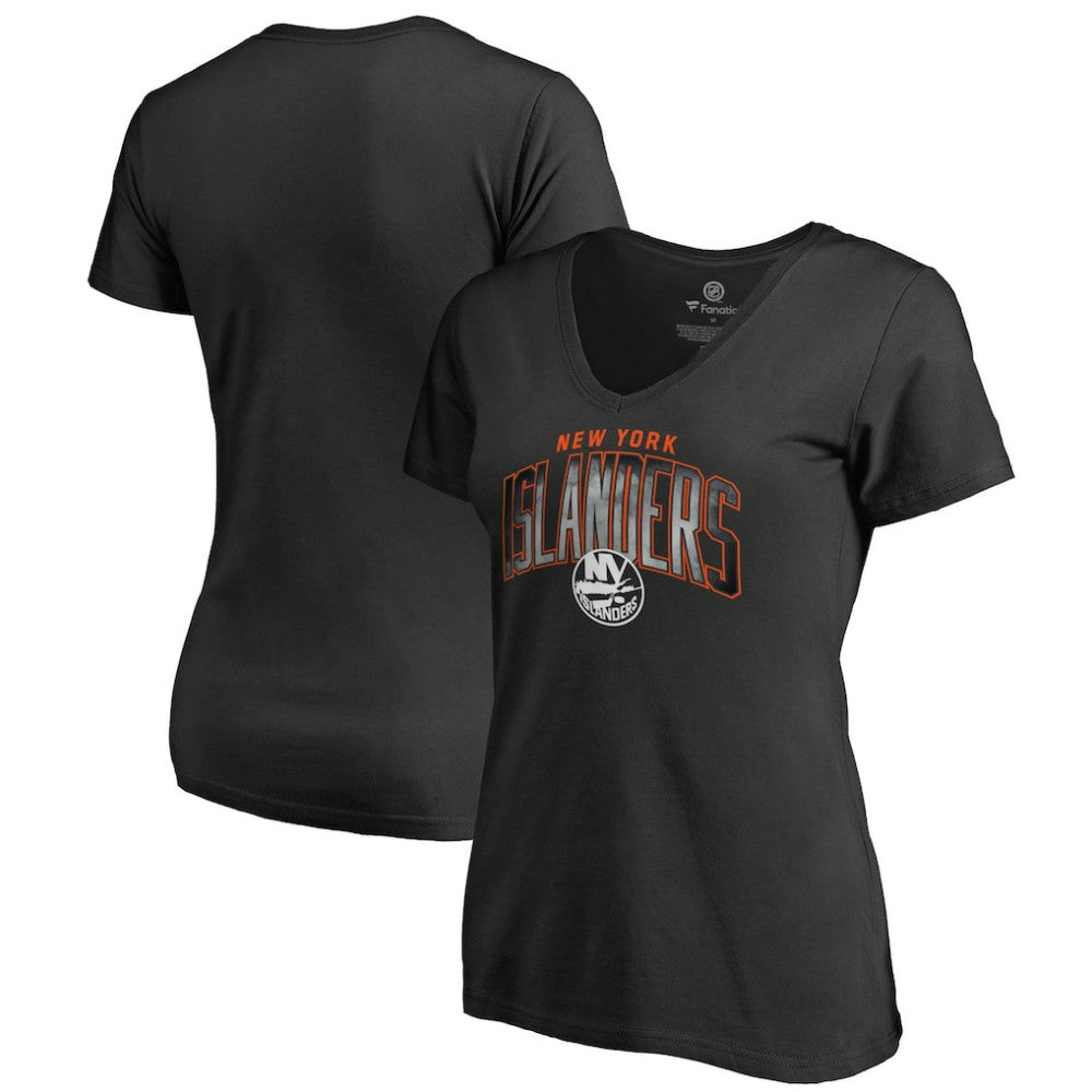 New York Islanders Women's Arch Smoke V-Neck T-Shirt - Black | NHL discount