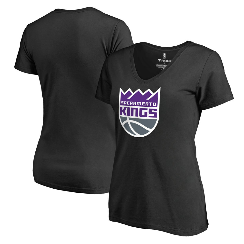 Sacramento Kings Women's Primary Logo V-Neck T-Shirt Black