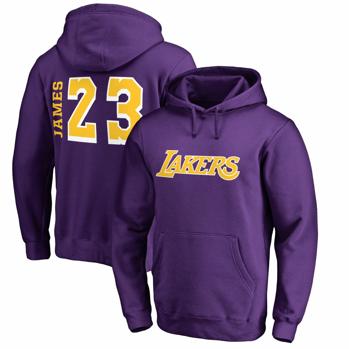 LeBron James Los Angeles Lakers Sidesweep Name & Number Pullover Hoodie Purple
