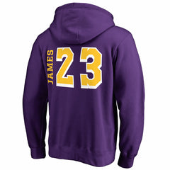 LeBron James Los Angeles Lakers Sidesweep Name & Number Pullover Hoodie Purple