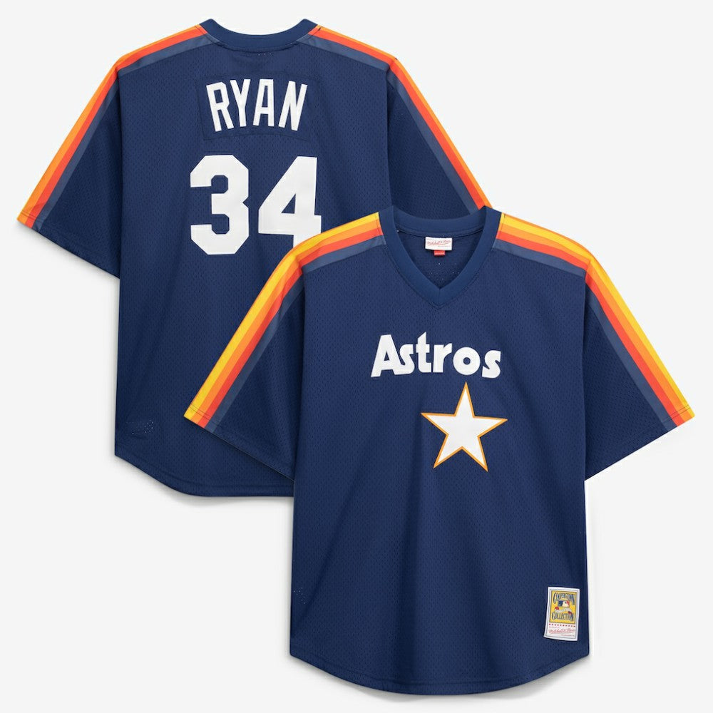 Nolan Ryan Houston Astros Mitchell & Ness Cooperstown Collection Big & Tall Mesh Batting Practice Jersey Outlet