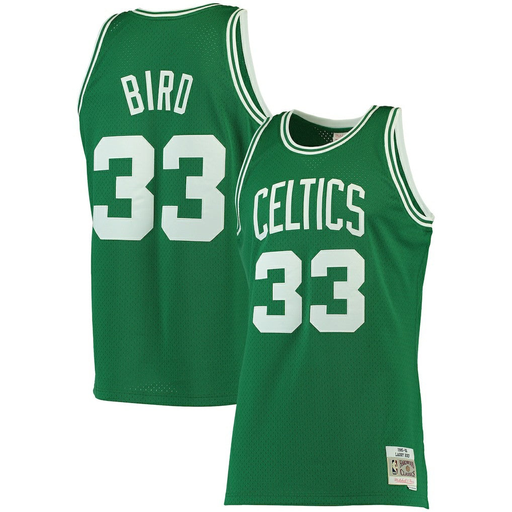 Mitchell & Ness Larry Bird Boston Celtics 1985/86 Big & Tall Hardwood Classics Swingman Jersey Kelly Green