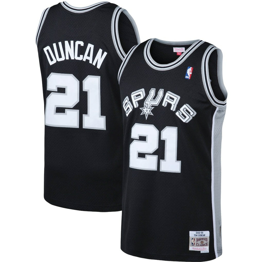 Mitchell & Ness Tim Duncan San Antonio Spurs 1998/99 Big & Tall Hardwood Classics Swingman Jersey Black