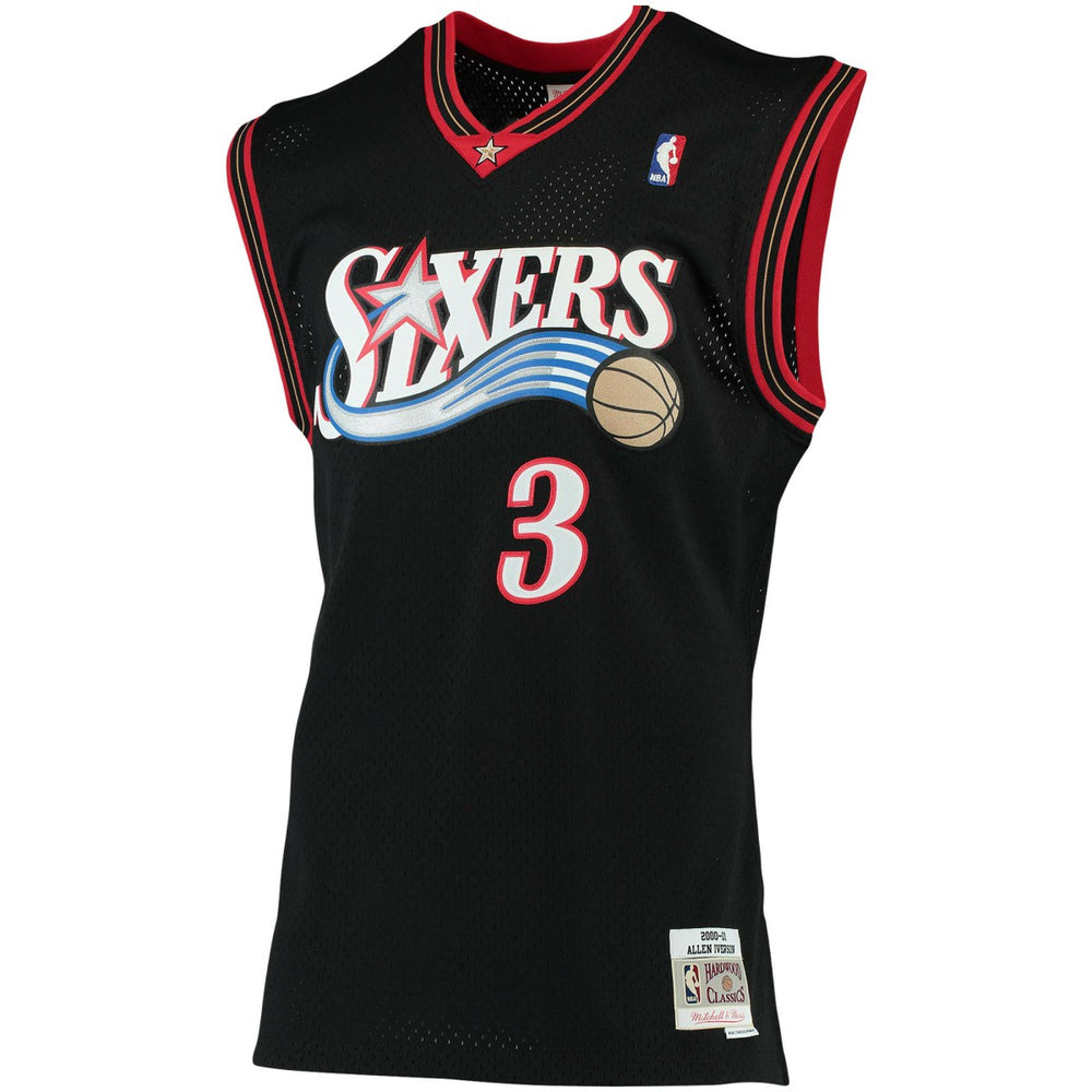 Mitchell & Ness Allen Iverson Philadelphia 76ers 2000/01 Big & Tall Hardwood Classics Swingman Jersey Black