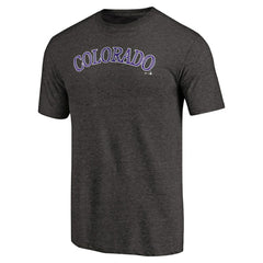 Colorado Rockies Team Wordmark Tri-Blend T-Shirt Outlet