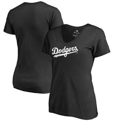 Los Angeles Dodgers Women's Team Wordmark V-Neck T-Shirt Sale