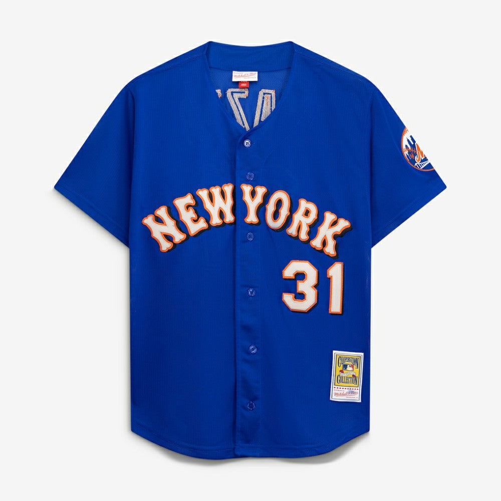 Mike Piazza New York Mets Mitchell & Ness Cooperstown Collection Mesh Batting Practice Button-Up Jersey for sale