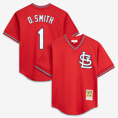 Ozzie Smith St. Louis Cardinals Mitchell & Ness Youth Cooperstown Collection Mesh Batting Practice Jersey Sale