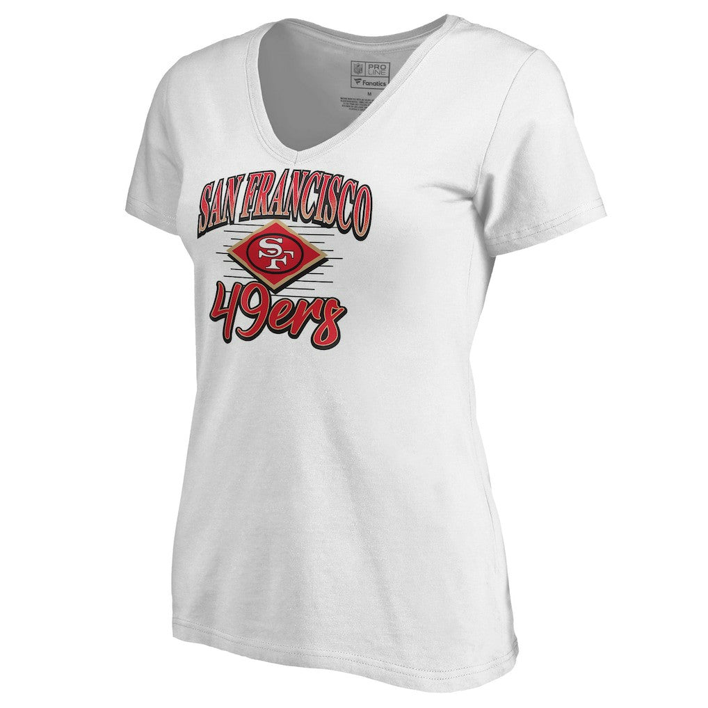 San Francisco 49ers Women's Artifact V-Neck T-Shirt - White - NFL
