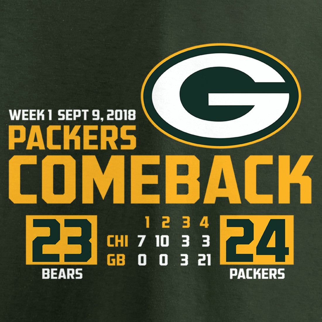 Green Bay Packers The Comeback T-Shirt - Green - NFL