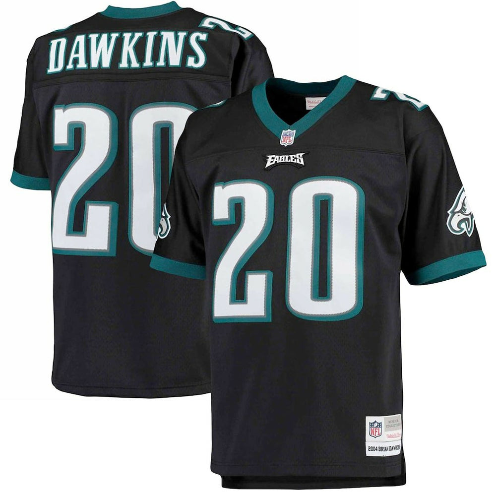 Brian Dawkins Philadelphia Eagles Big & Tall 2004 Retired Player Replica Jersey - Black - Mitchell & Ness