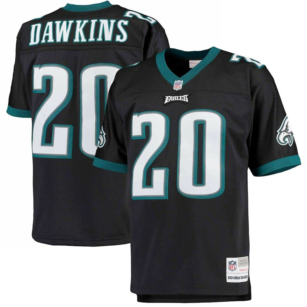 Brian Dawkins Philadelphia Eagles Big & Tall 2004 Retired Player Replica Jersey - Black - Mitchell & Ness