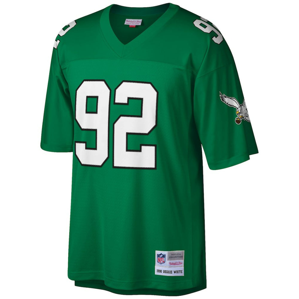 Reggie White Philadelphia Eagles Big & Tall 1990 Retired Player Replica Jersey - Kelly Green - Mitchell & Ness