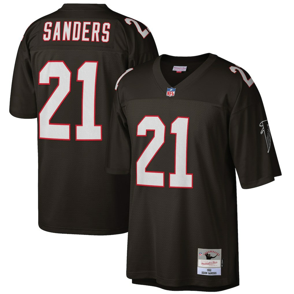 Deion Sanders Atlanta Falcons Big & Tall 1992 Retired Player Replica Jersey - Black - Mitchell & Ness