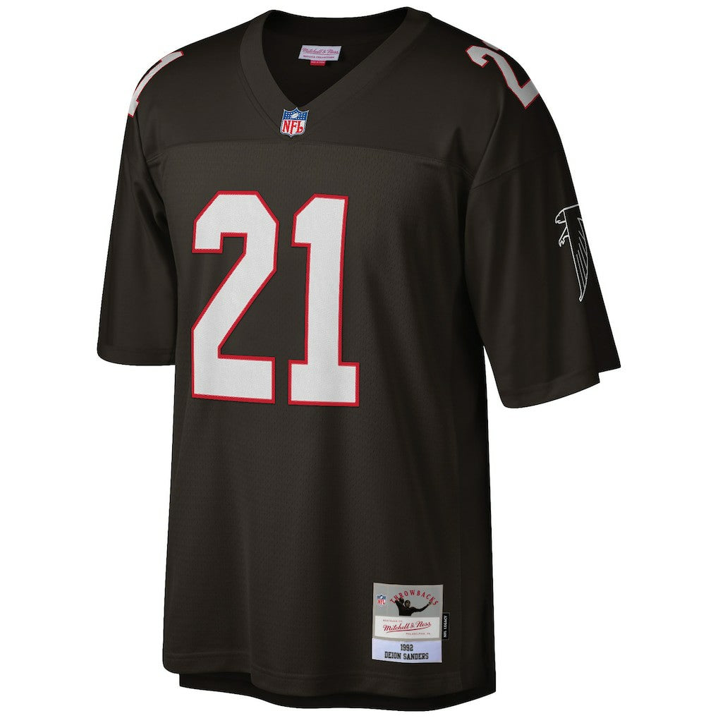 Deion Sanders Atlanta Falcons Big & Tall 1992 Retired Player Replica Jersey - Black - Mitchell & Ness