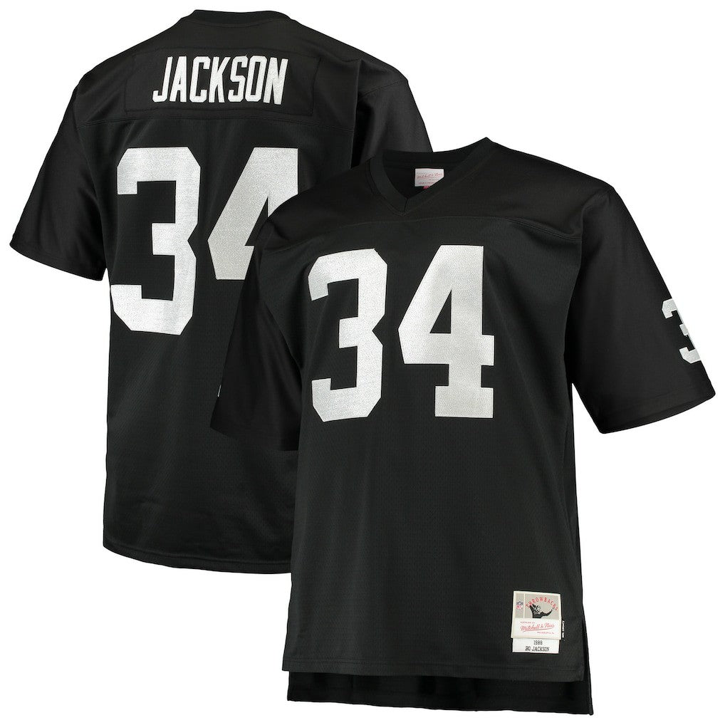 Bo Jackson Las Vegas Raiders Big & Tall 1988 Retired Player Replica Jersey - Black - Mitchell & Ness