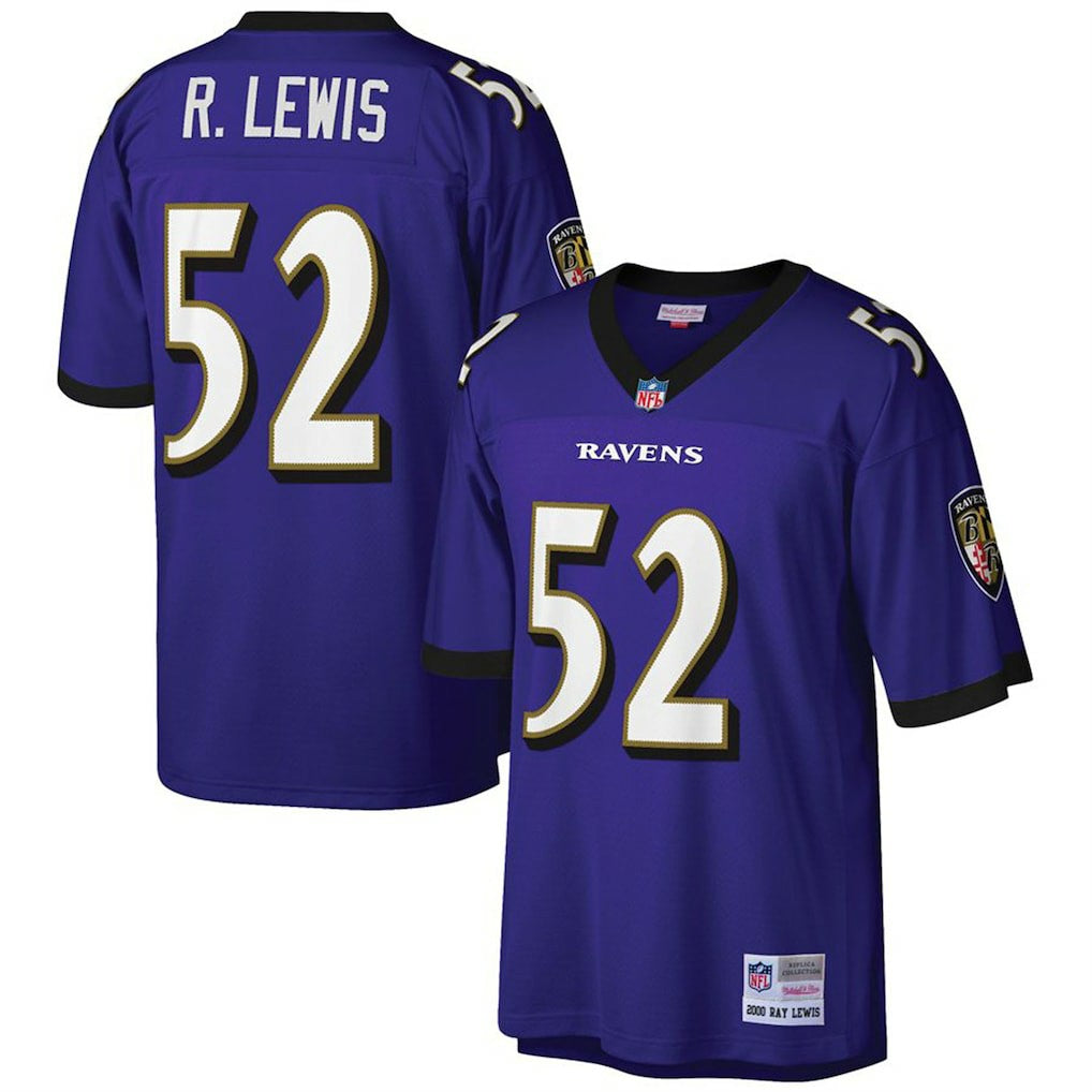 Ray Lewis Baltimore Ravens Big & Tall 2000 Retired Player Replica Jersey - Purple - Mitchell & Ness