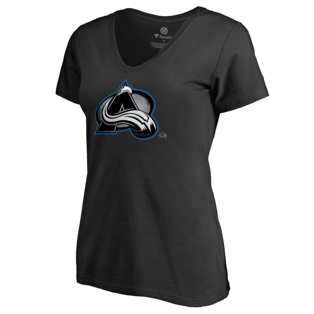 Colorado Avalanche Women's Core Smoke V-Neck T-Shirt - Black | NHL Lifestyle