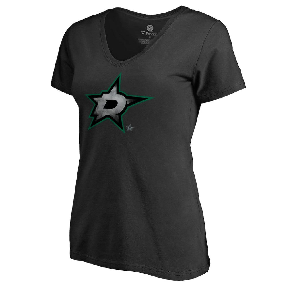 Dallas Stars Women's Core Smoke V-Neck T-Shirt - Black | NHL Clearance