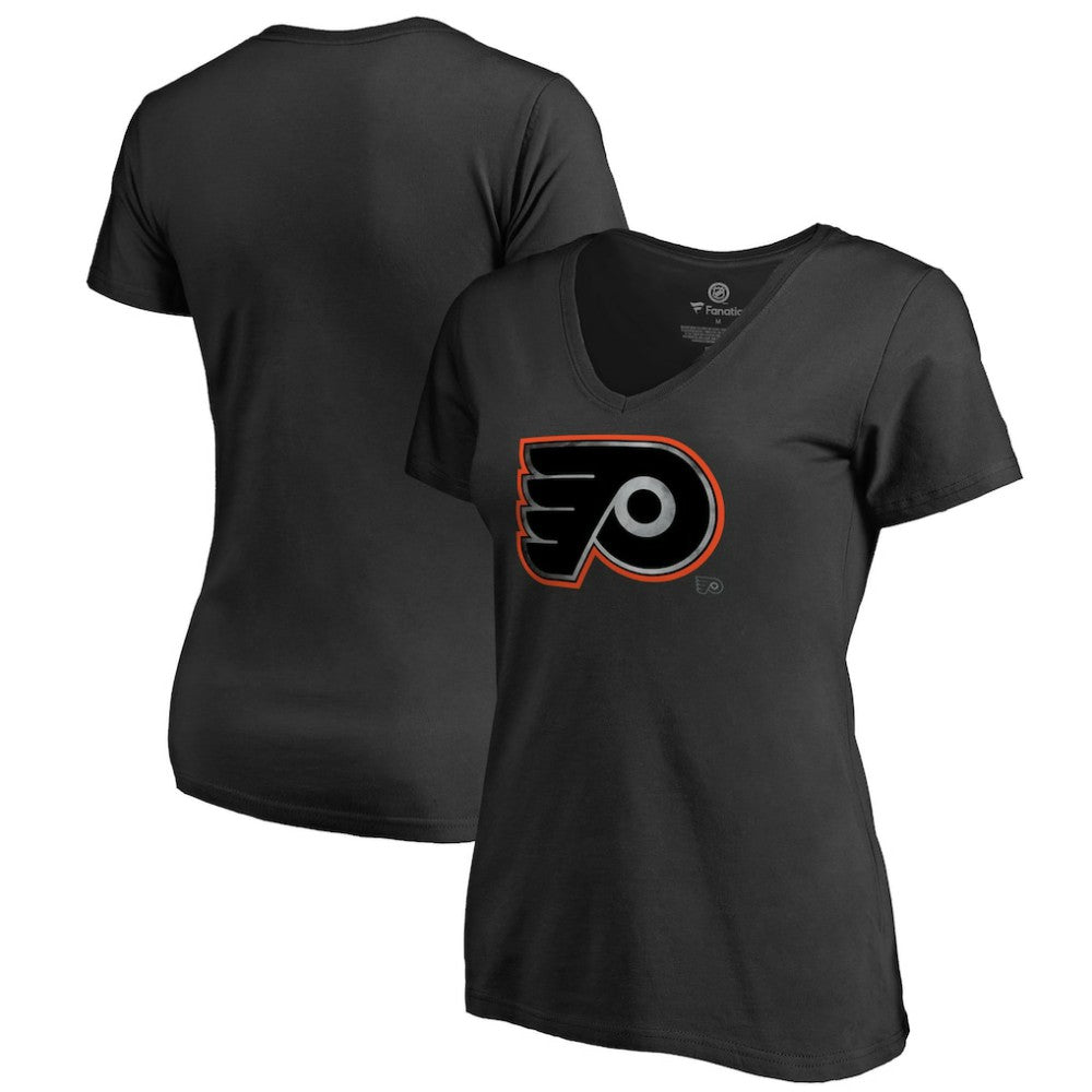 Philadelphia Flyers Women's Core Smoke V-Neck T-Shirt - Black | NHL sale