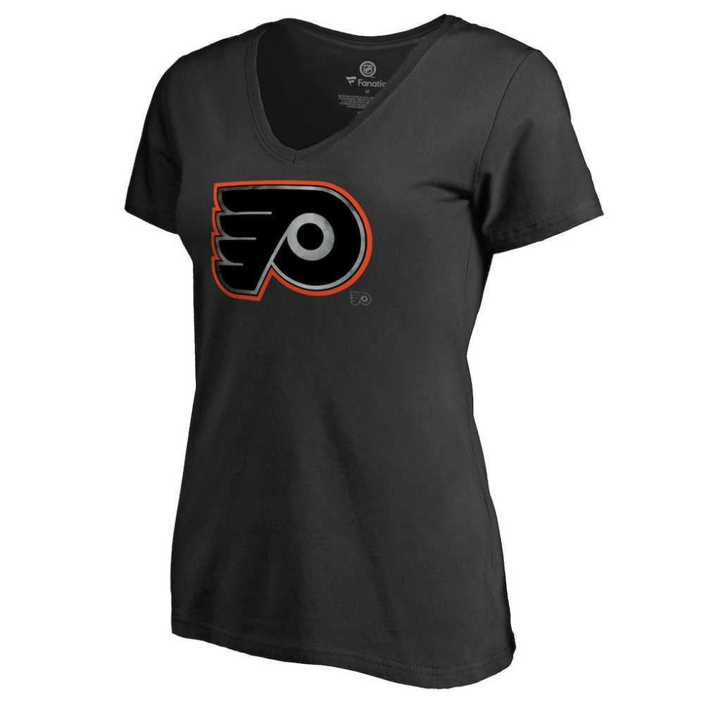 Philadelphia Flyers Women's Core Smoke V-Neck T-Shirt - Black | NHL sale