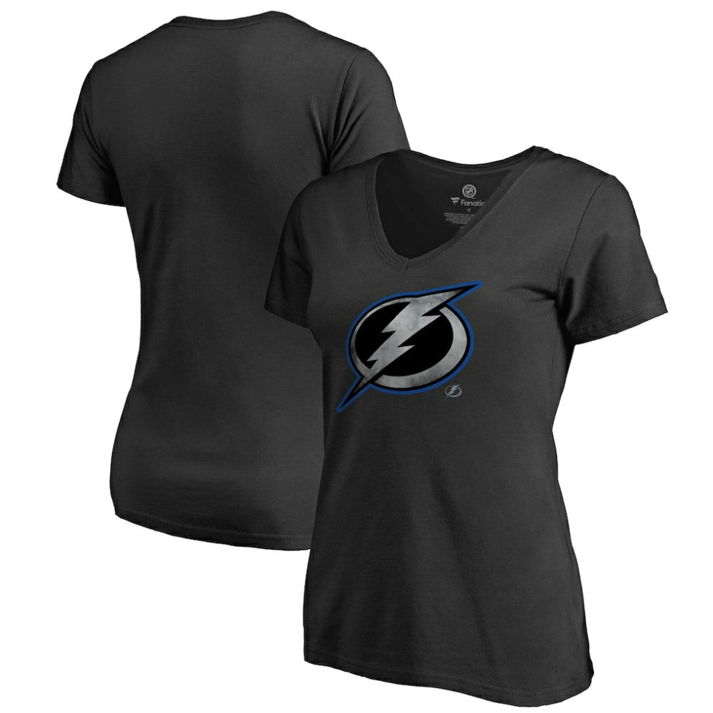 Tampa Bay Lightning Women's Core Smoke V-Neck T-Shirt - Black | NHL on sale