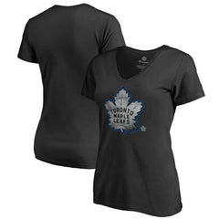 Toronto Maple Leafs Women's Core Smoke V-Neck T-Shirt - Black | NHL on sale