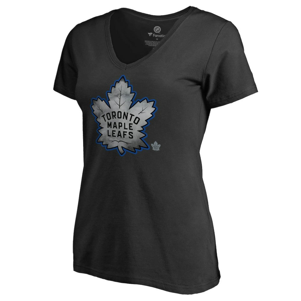 Toronto Maple Leafs Women's Core Smoke V-Neck T-Shirt - Black | NHL on sale