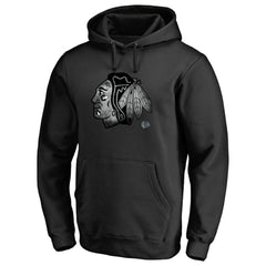 Chicago Blackhawks Core Smoke Pullover Hoodie - Black | NHL Clearance