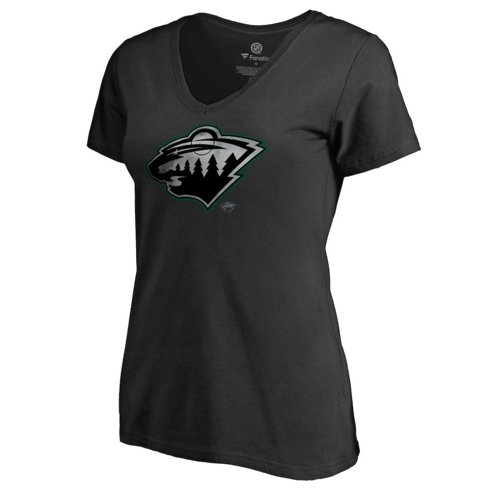 Minnesota Wild Women's Core Smoke V-Neck T-Shirt - Black | NHL discount
