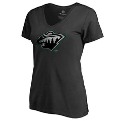 Minnesota Wild Women's Core Smoke V-Neck T-Shirt - Black | NHL discount