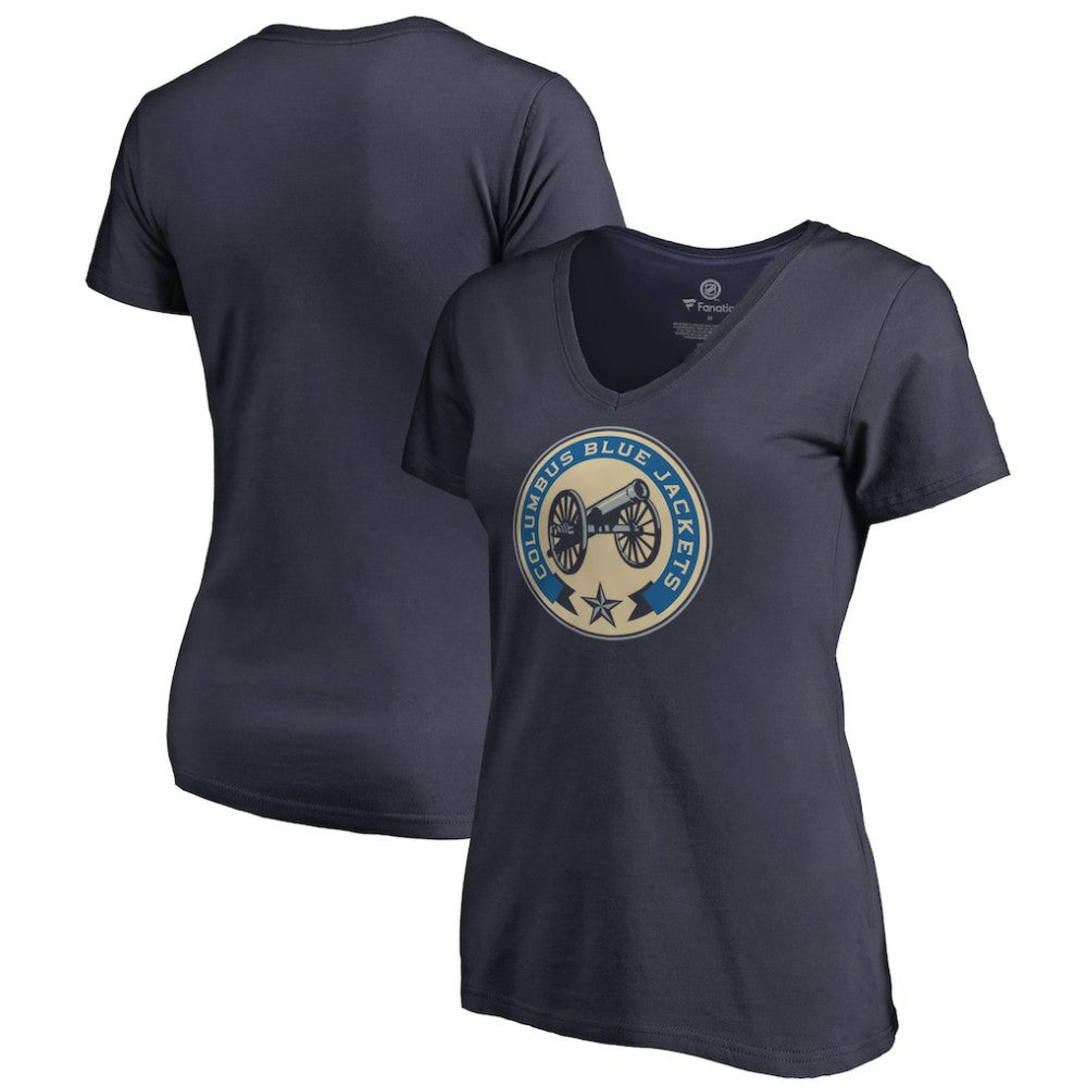 Columbus Blue Jackets Women's Team Alternate V-Neck T-Shirt - Navy | NHL Lifestyle