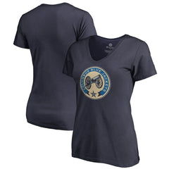 Columbus Blue Jackets Women's Team Alternate V-Neck T-Shirt - Navy | NHL Lifestyle