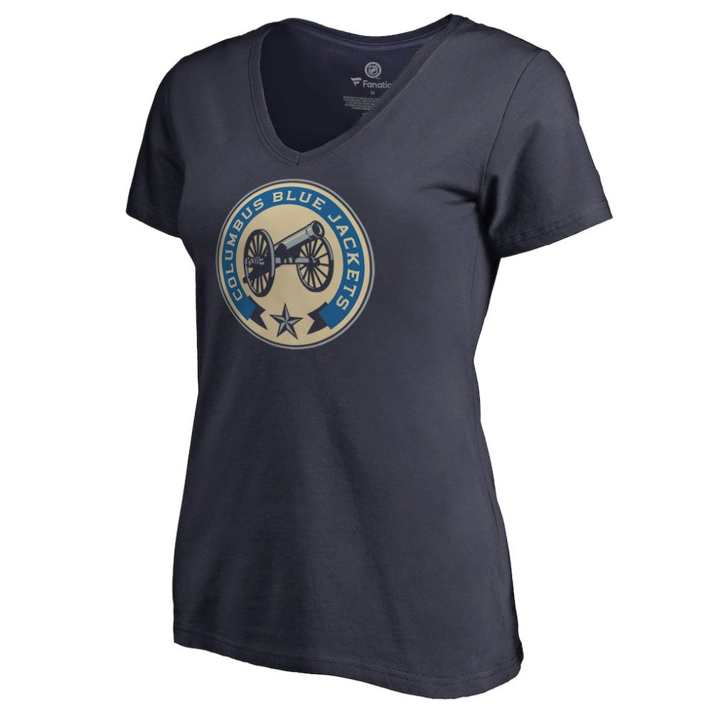 Columbus Blue Jackets Women's Team Alternate V-Neck T-Shirt - Navy | NHL Lifestyle