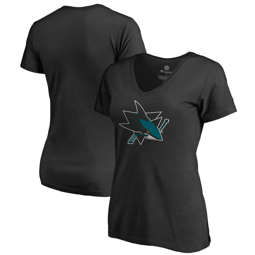 San Jose Sharks Women's Team Alternate V-Neck T-Shirt - Black | NHL online