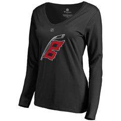 Carolina Hurricanes Women's Team Alternate Long Sleeve V-Neck T-Shirt - Black | NHL on sale