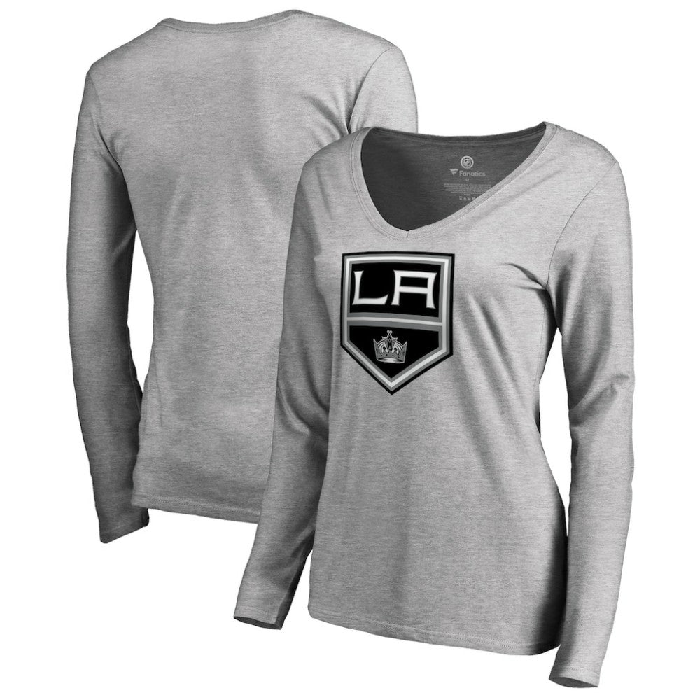 Los Angeles Kings Women's Team Alternate Long Sleeve V-Neck T-Shirt - Heather Gray | NHL sale