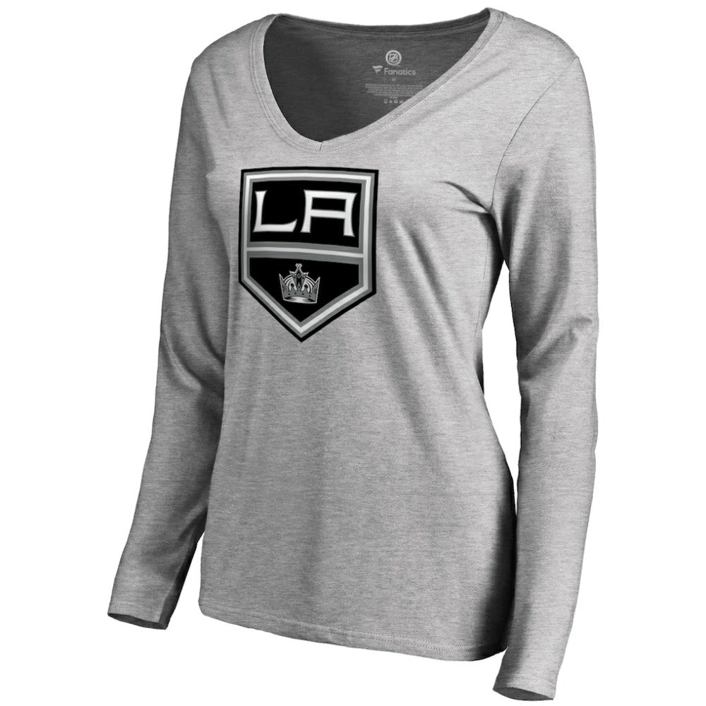 Los Angeles Kings Women's Team Alternate Long Sleeve V-Neck T-Shirt - Heather Gray | NHL sale