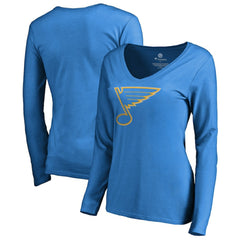 St. Louis Blues Women's Team Alternate Long Sleeve V-Neck T-Shirt - Blue | NHL on sale