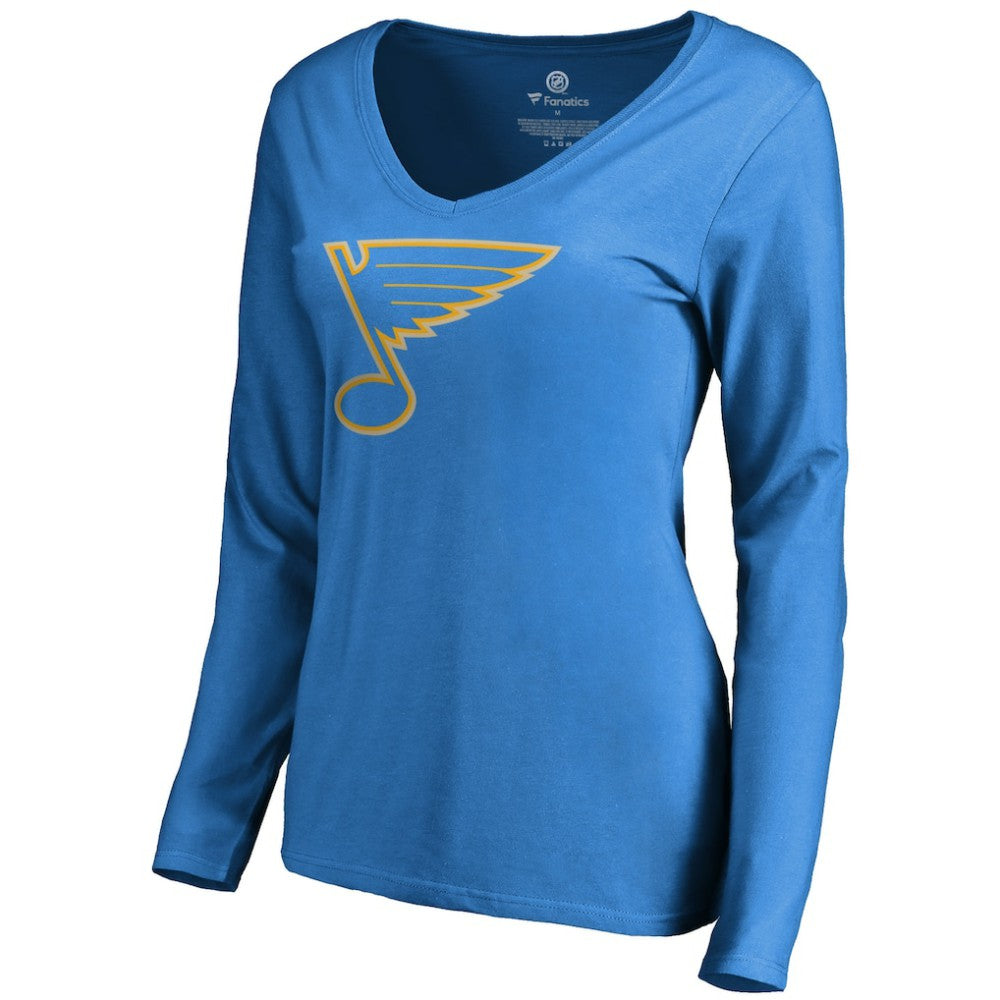 St. Louis Blues Women's Team Alternate Long Sleeve V-Neck T-Shirt - Blue | NHL on sale
