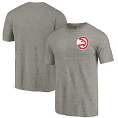 Atlanta Hawks Primary Logo Left Chest Distressed Tri-Blend T-Shirt Gray
