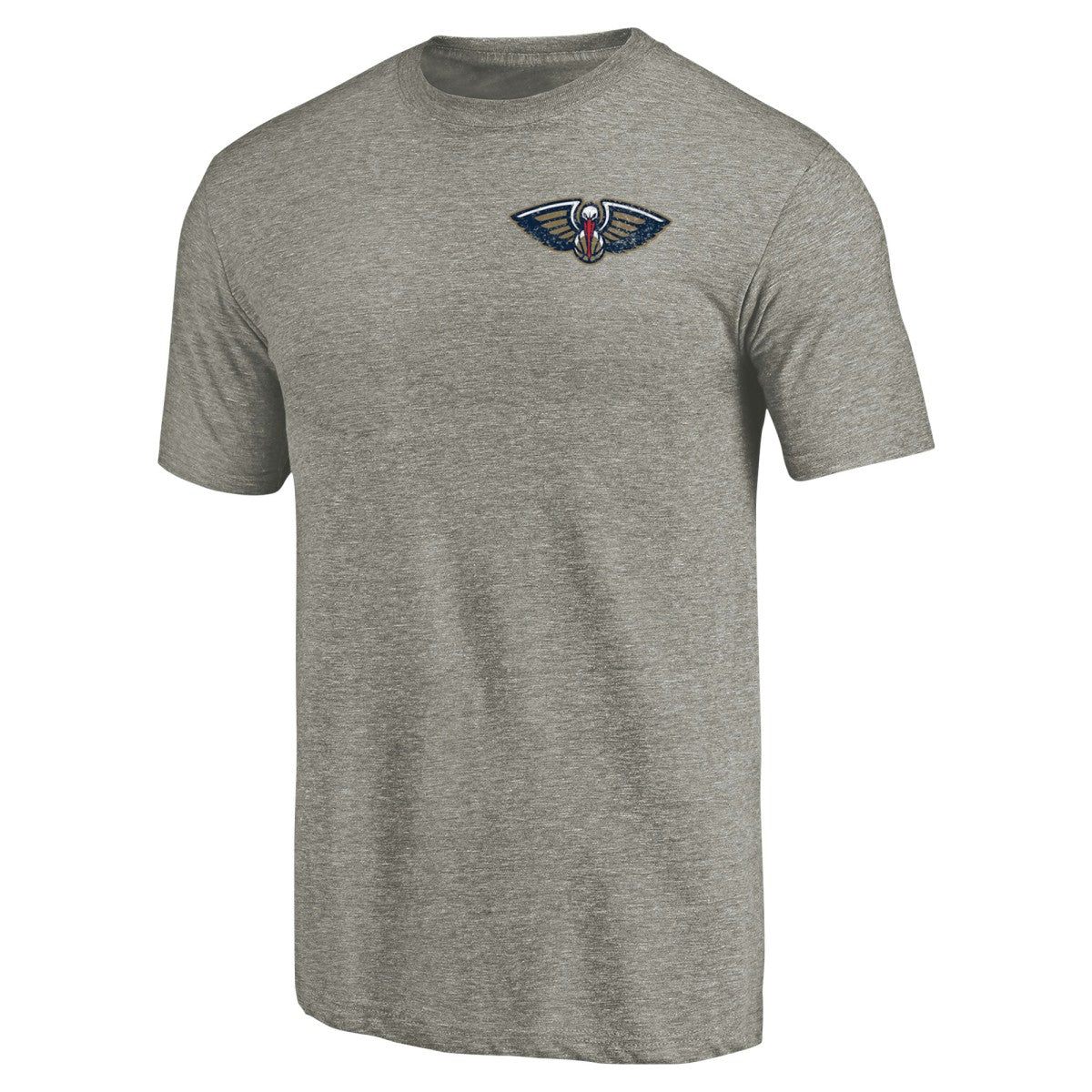 New Orleans Pelicans Primary Logo Left Chest Distressed Tri-Blend T-Shirt Gray