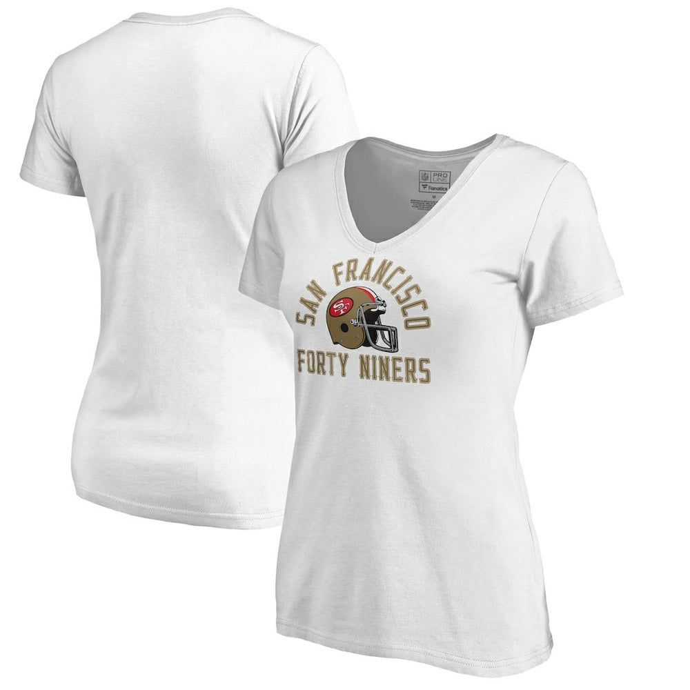 San Francisco 49ers Women's Quinten Helmet T-Shirt - White - NFL